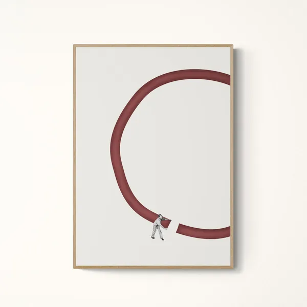 Lets Reconnect Abstract Collage Art Print