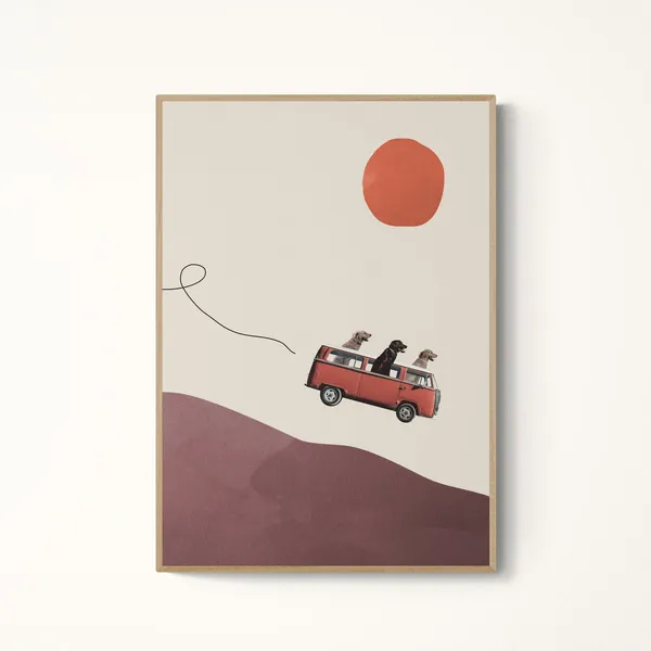 Adventure Gang Dogs Collage Art Print