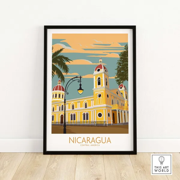 Nicaragua Travel Poster, Latin America Wall Art