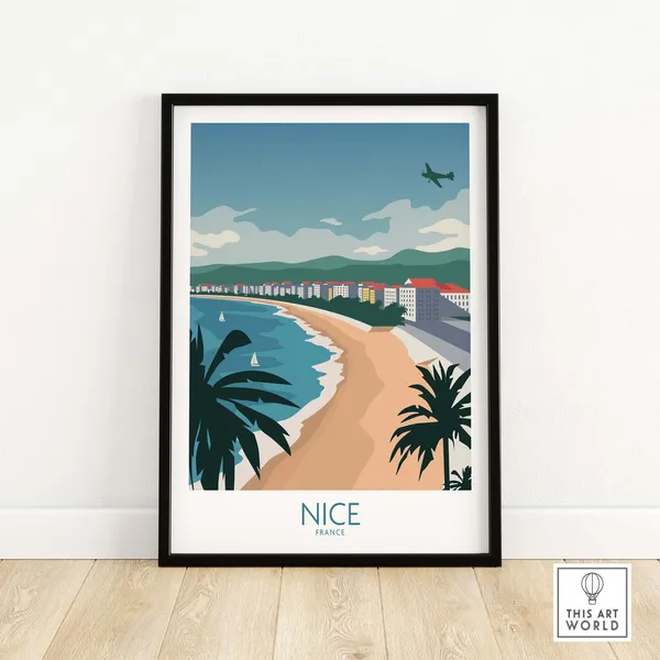 Nice France Travel Poster, French Riviera Art Print