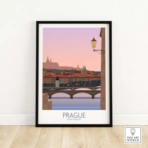 Prague Travel Poster, Prague City Art Print