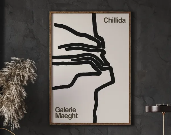 Galerie Maeght Chillida Exhibition Poster, Vintage Abstract