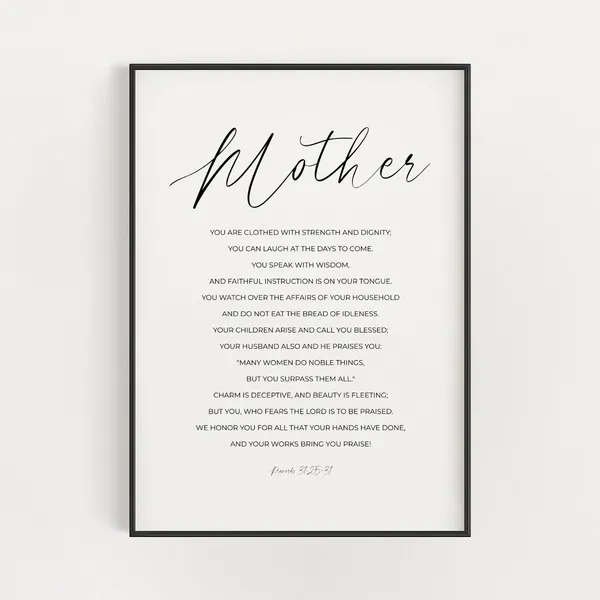 Proverbs 31:25 Christian Mother’s Day Art Print
