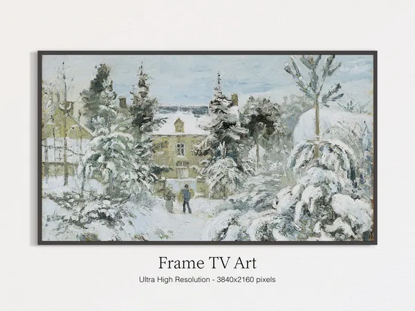 Vintage Muted Christmas Frame TV Art Print