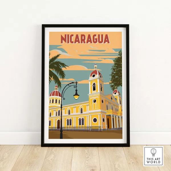 Nicaragua Vintage Travel Poster Art Print