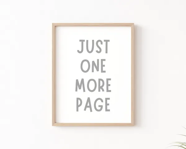 Just One More Page Book Lover Poster, Reading Nook Decor