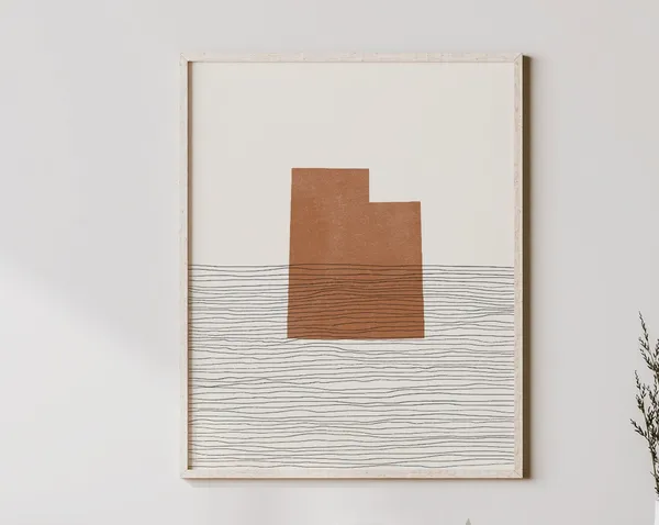 Utah Mid-Century Abstract State Map Art Print
