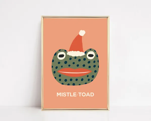 Funny Christmas Frog Holiday Decor Art Print