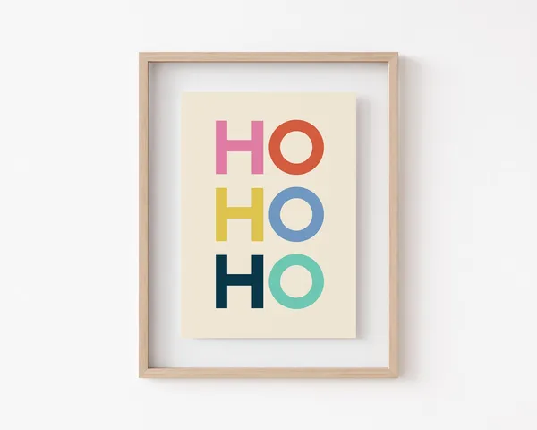 Christmas Ho Ho Ho Colorful Holiday Art Print