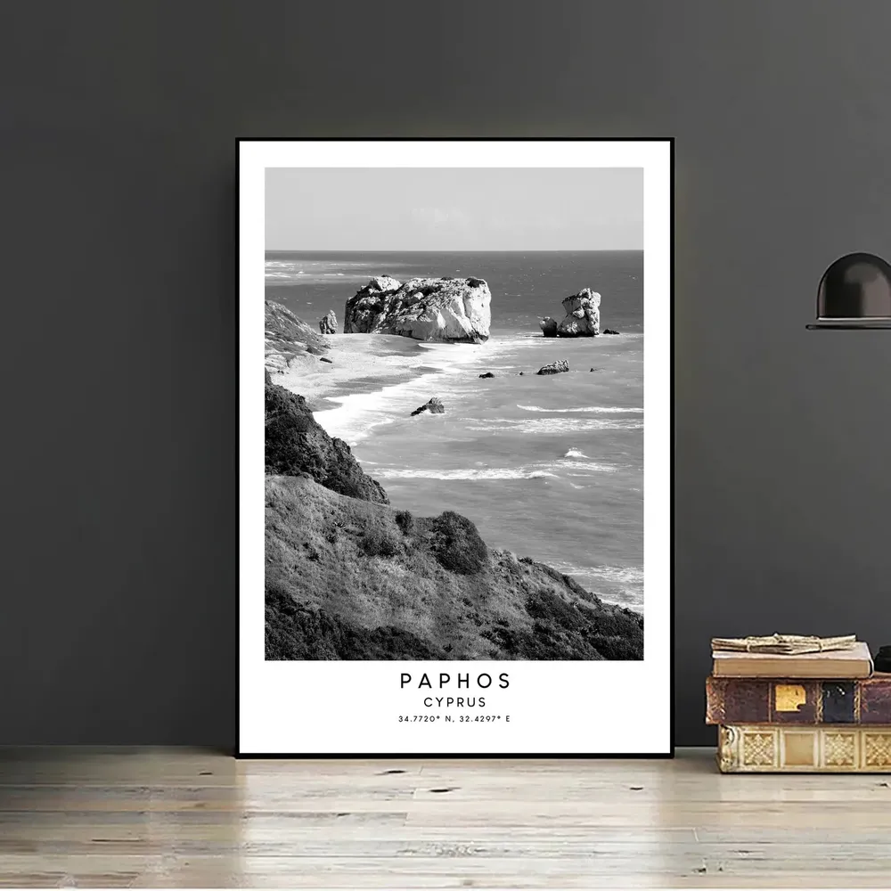 Paphos Cyprus Minimalist Travel Poster Print - Image 2