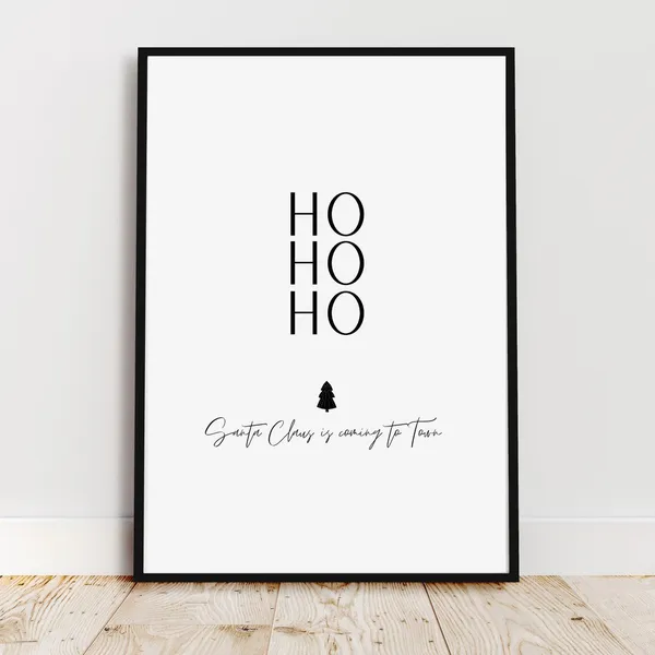 Ho Ho Ho Santa Claus Christmas Poster, Nordic