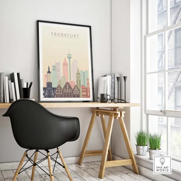 Frankfurt Skyline Art Print, German Cityscape