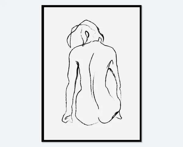 Single Line Figure Drawing, Minimalist Line Art