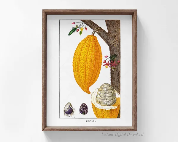 Theobroma Cacao Botanical Plate, Kitchen Art Print