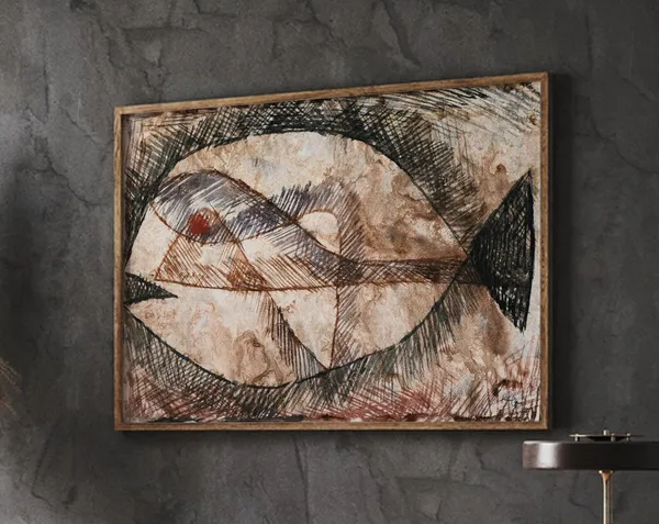 Paul Klee Exhibition Poster, Retro Abstract Art