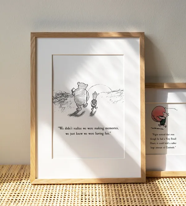 Winnie The Pooh Quote Birth Christening Nursery Art Print