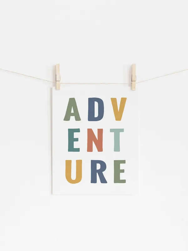 Adventure Print Nursery Poster, Playful Kids Room Decor