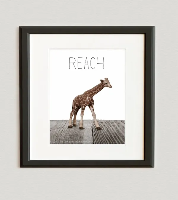Safari Nursery Art Print, African Animals Giraffe