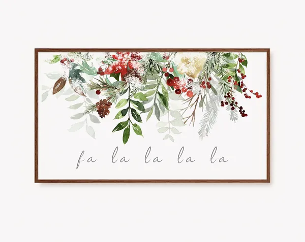 Christmas Wreath Minimalist Christmas Art Print