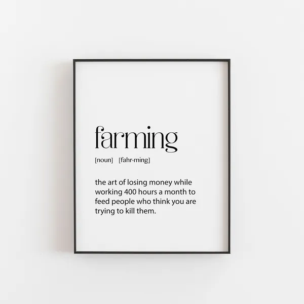 Farming Gift Definition, Farmhouse Decor Art Print