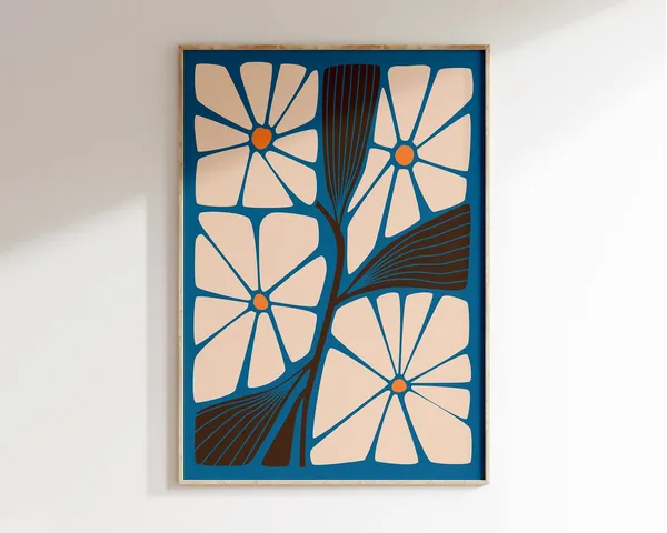 Abstract Flowers, Matisse-Inspired Boho Art Print
