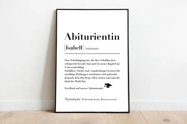 Personalized High School Graduate Definition Art Print