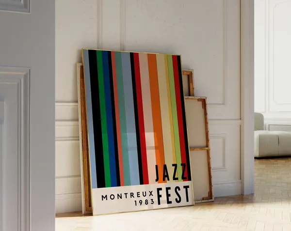 Jazz Festival Retro Poster, Mid-Century Modern