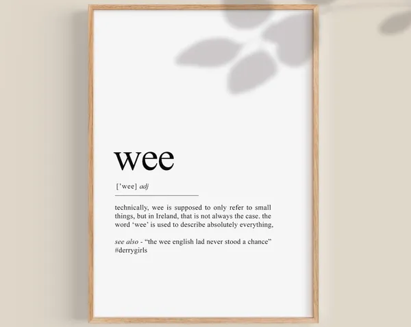 Funny Ireland Wee Definition Art Print, Irish Gift