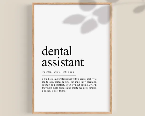 Dental Assistant Definition Art Print, Gift for Graduation