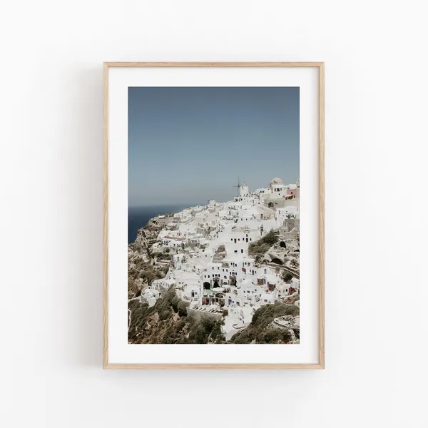 Greece City View Travel Poster, Santorini