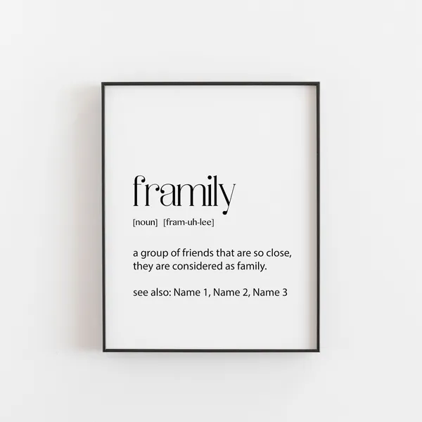 Custom Family Name Framily Definition Christmas Art Print