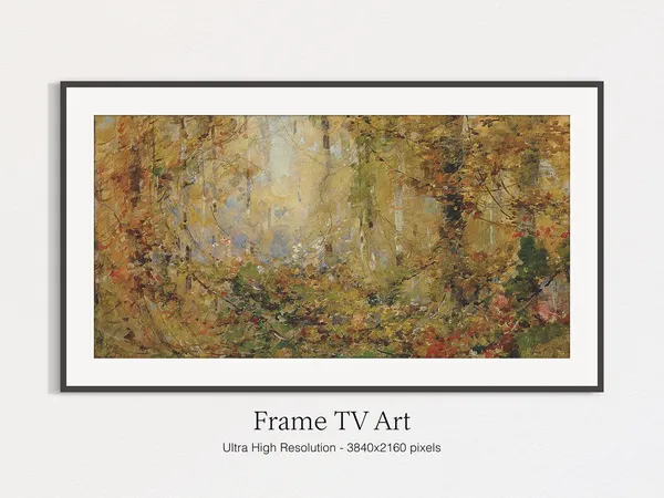 Thanksgiving Vintage Fall Landscape Art Print