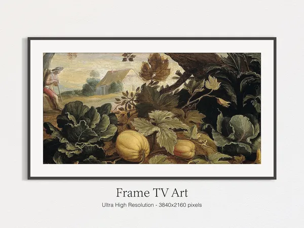 Thanksgiving Vintage Pumpkin Moody Oil Painting Art Print