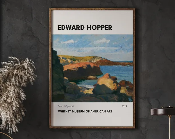 Edward Hopper Vintage Sea At Ogunquit 1914, Poster