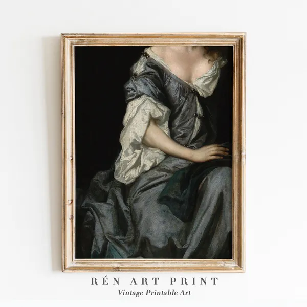 Victorian Woman Painting Dark Academia Wall Art Print