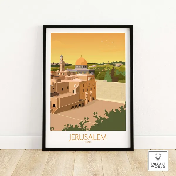 Jerusalem Travel Poster, Israel Home Decor