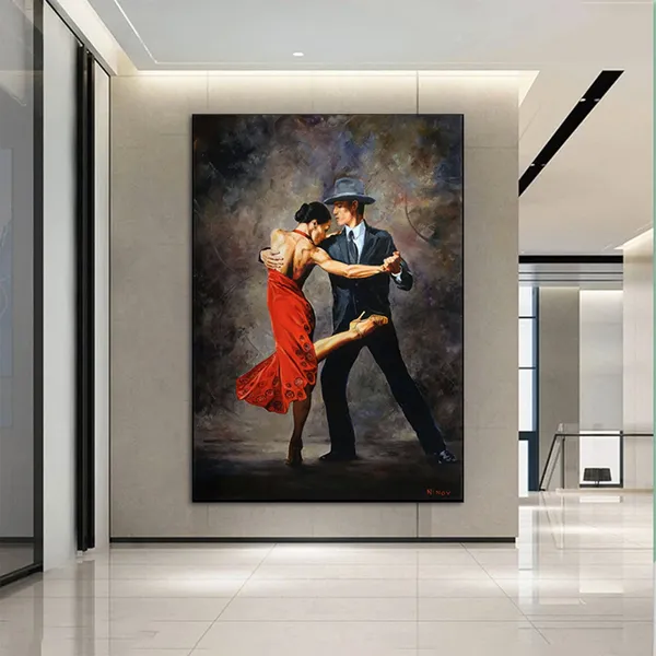 Dancing Couple Music Room Art Print, Tango Dance