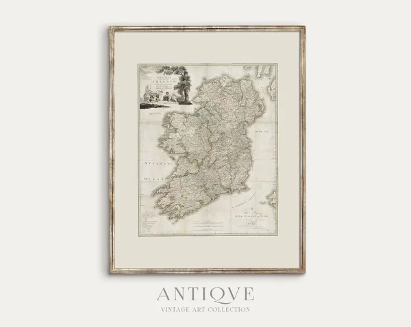 Vintage Map Of Ireland - Travel Poster