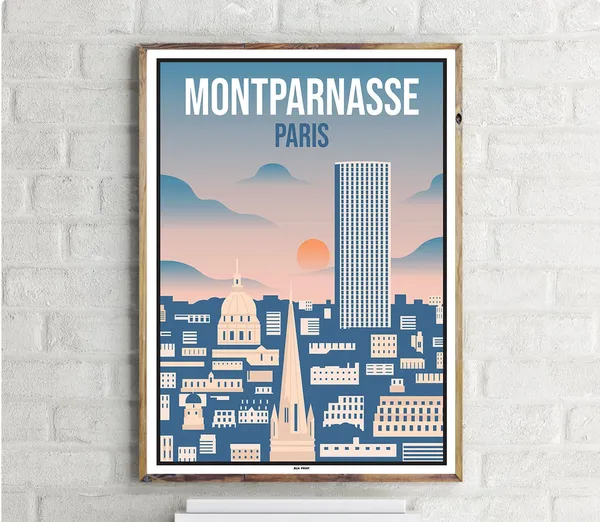 Paris Montparnasse 1 Vintage Travel Poster