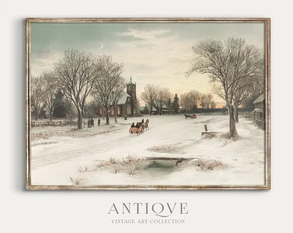 Winter Snowy Christmas Decor Art Print
