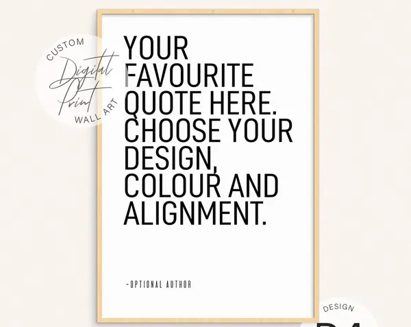 Personalized Custom Quote Typography Art Print
