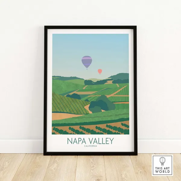 Napa Valley California Travel Poster, Wall Art Print