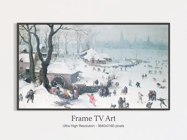 Winter Christmas Art Snow In The City Oil Painting