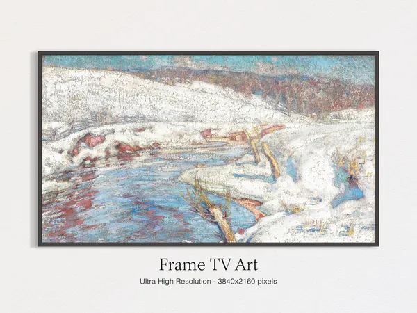 Christmas Time Winter Scenery Oil Art Print