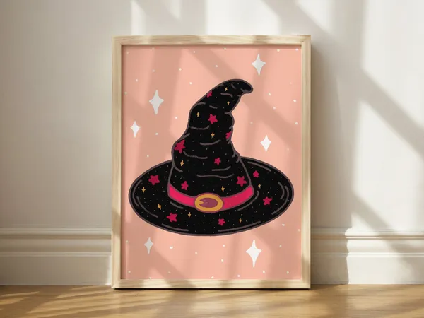 Witchs Hat Halloween Wall Decor Art Print