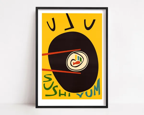 Sushi Kitchen Print, Retro Mid-Century Modern Art Poster