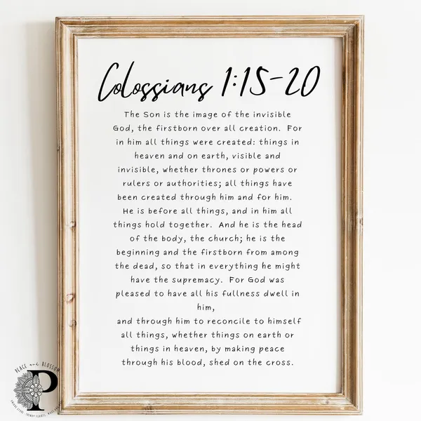 Colossians 1:15-20 Scripture Blessing Art Print