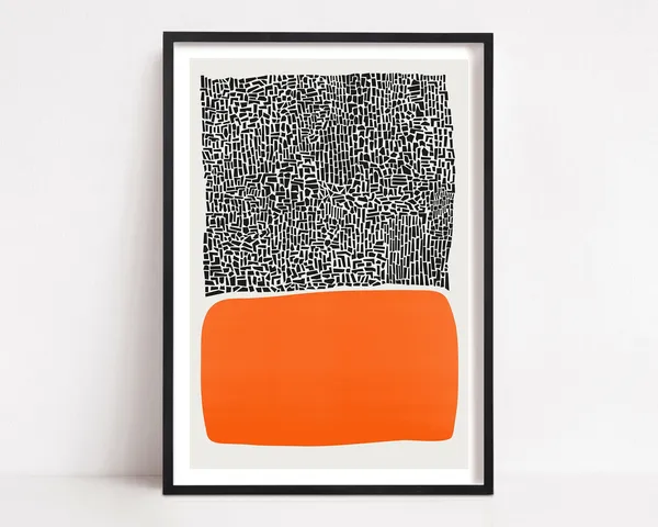 Abstract Mid Century Modern City Art Print