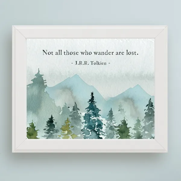 J. R. R. Tolkien Quote Art Print, Wanderlust Quote