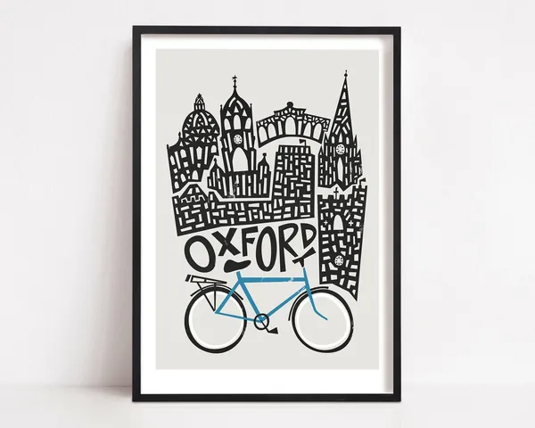 Oxford City Travel Poster, University Town Art Print